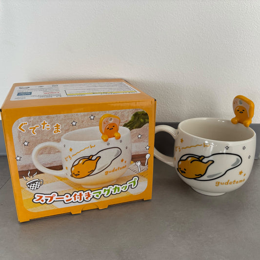 JapanExclusive_vintage_Gudetama / Ceramic Mug with Spoon_otakupopmall