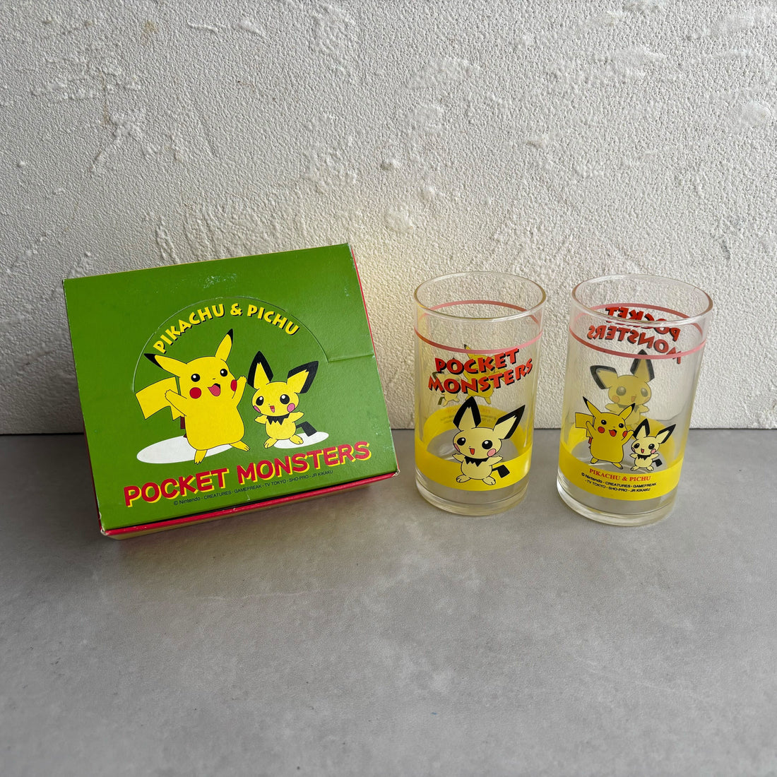 Japan_Pokémon / Vintage 2 Glasses - Pikachu & Pichu