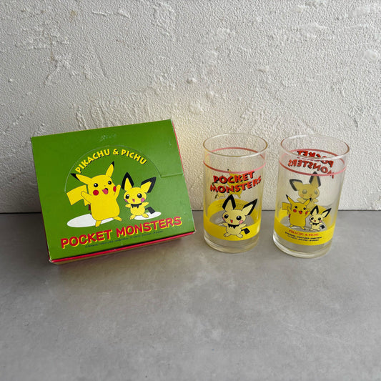 Japan_Pokémon / Vintage 2 Glasses - Pikachu & Pichu