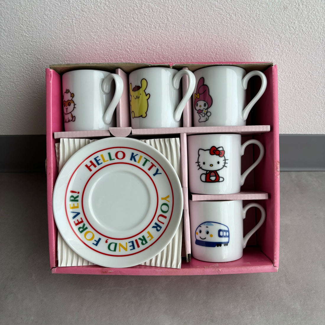 otakupopmall-japanexclusive-vintage-sanrio-characters-2001-vintage-demitasse-cup-saucer-5-piece-set