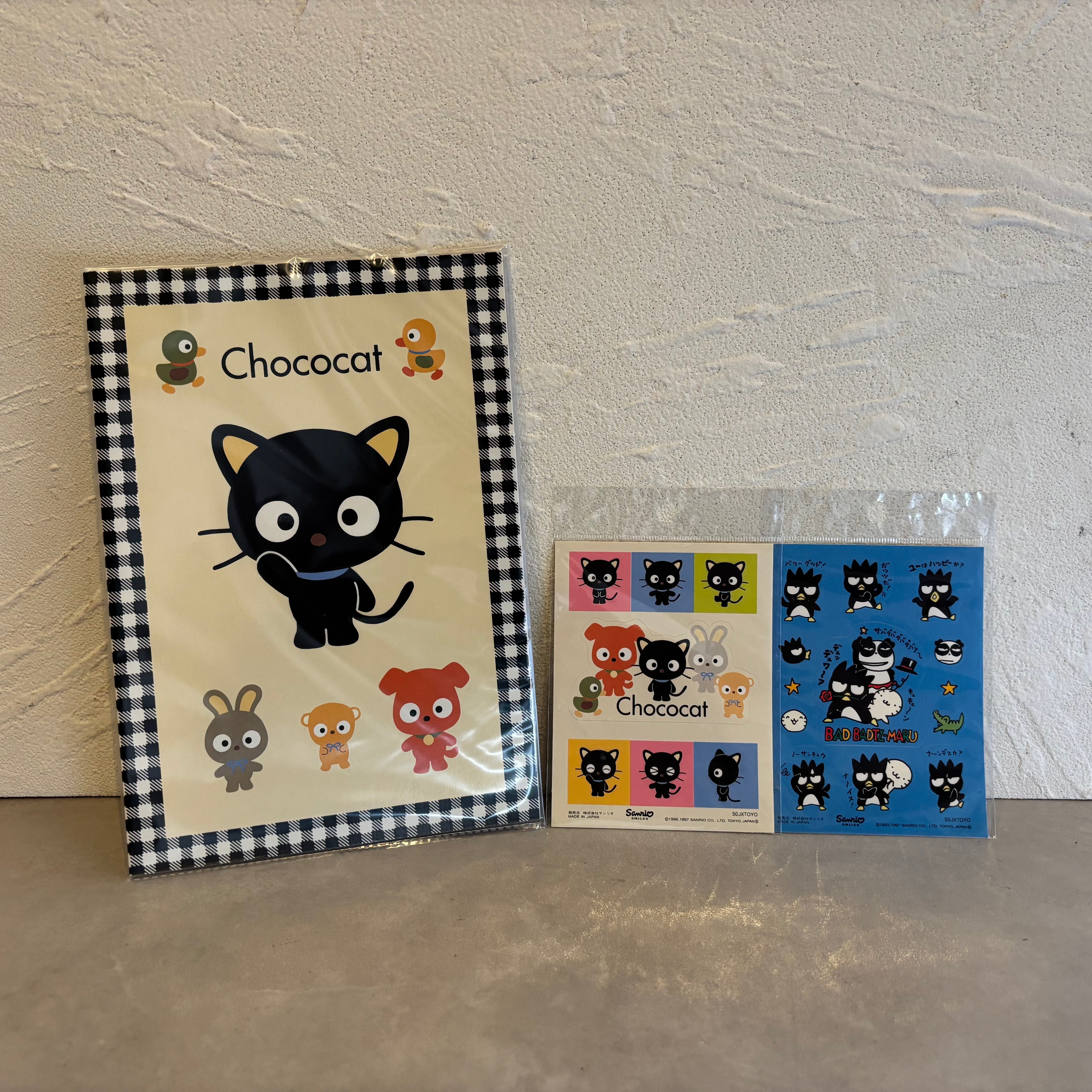 New Arrival】Sanrio / Vintage Notebook & Sticker - Chococat & Bad