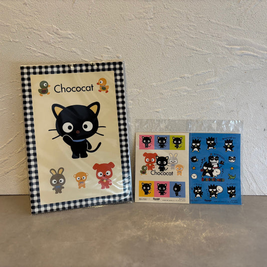 Japan Exclusive Sanrio / Vintage Notebook & Sticker - Chococat & Bad Badtz-Maru