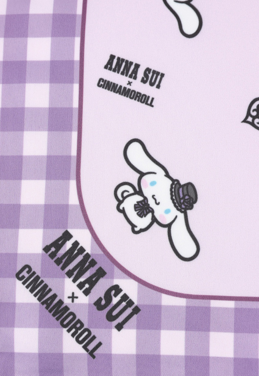 Anna Sui × Cinnamoroll / Polyester Scarf - Gingham - Pink