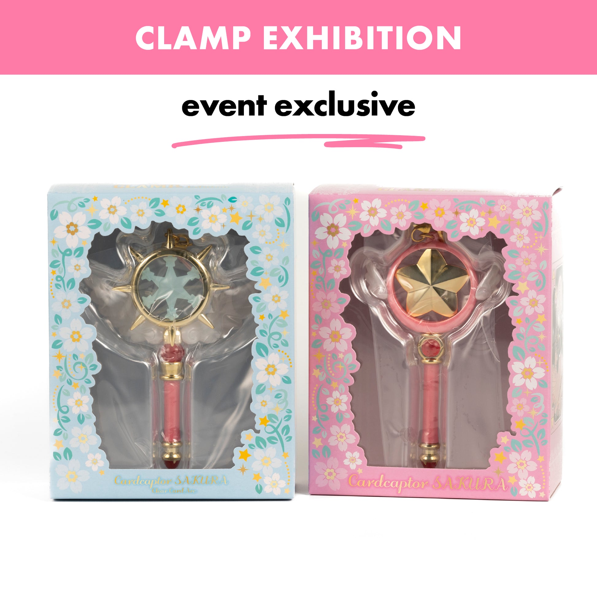 Cardcaptor Sakura / 2-Piece Keychain Pen Set - Dream Wand & Star Wand / Japan CLAMP Exhibition Exclusive