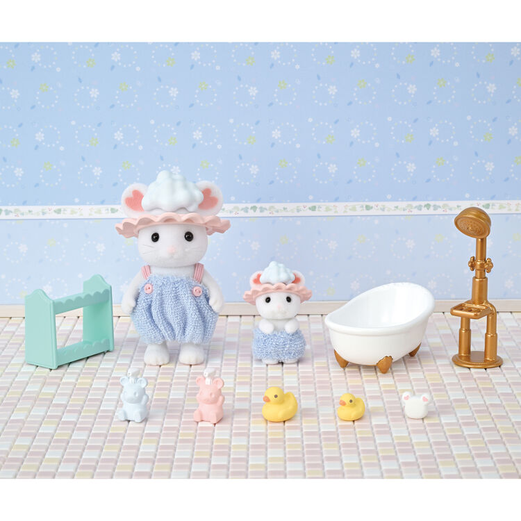 Japan Exclusive_Sylvanian Families / Bathtime Set - Marshmallow Mouse Boy & Baby_03