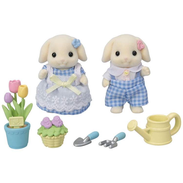 Sylvanian Families / Flora Rabbit Siblings – Flower Care Set