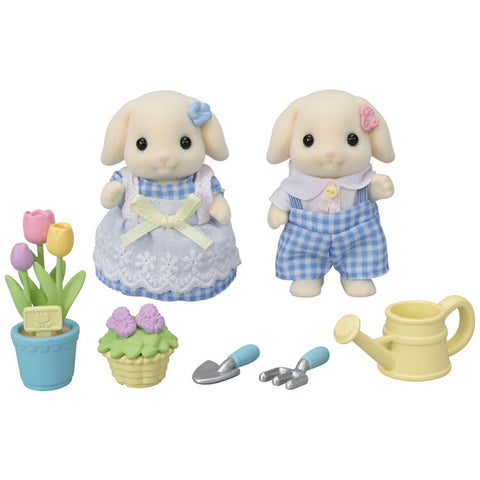 Sylvanian Families / Flora Rabbit Siblings – Flower Care Set