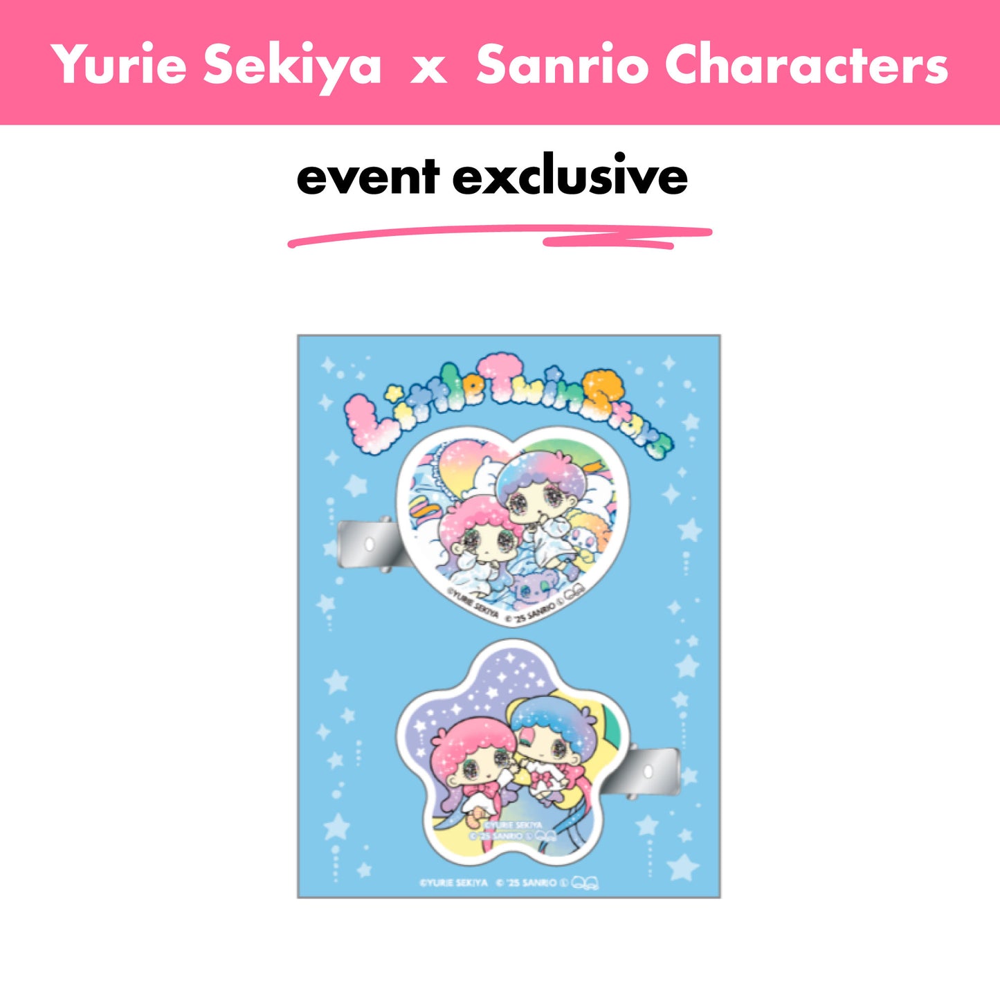 Japan event exclusive_ Yurie Sekiya × Sanrio Characters / Acrylic Clip – Little Twin Stars