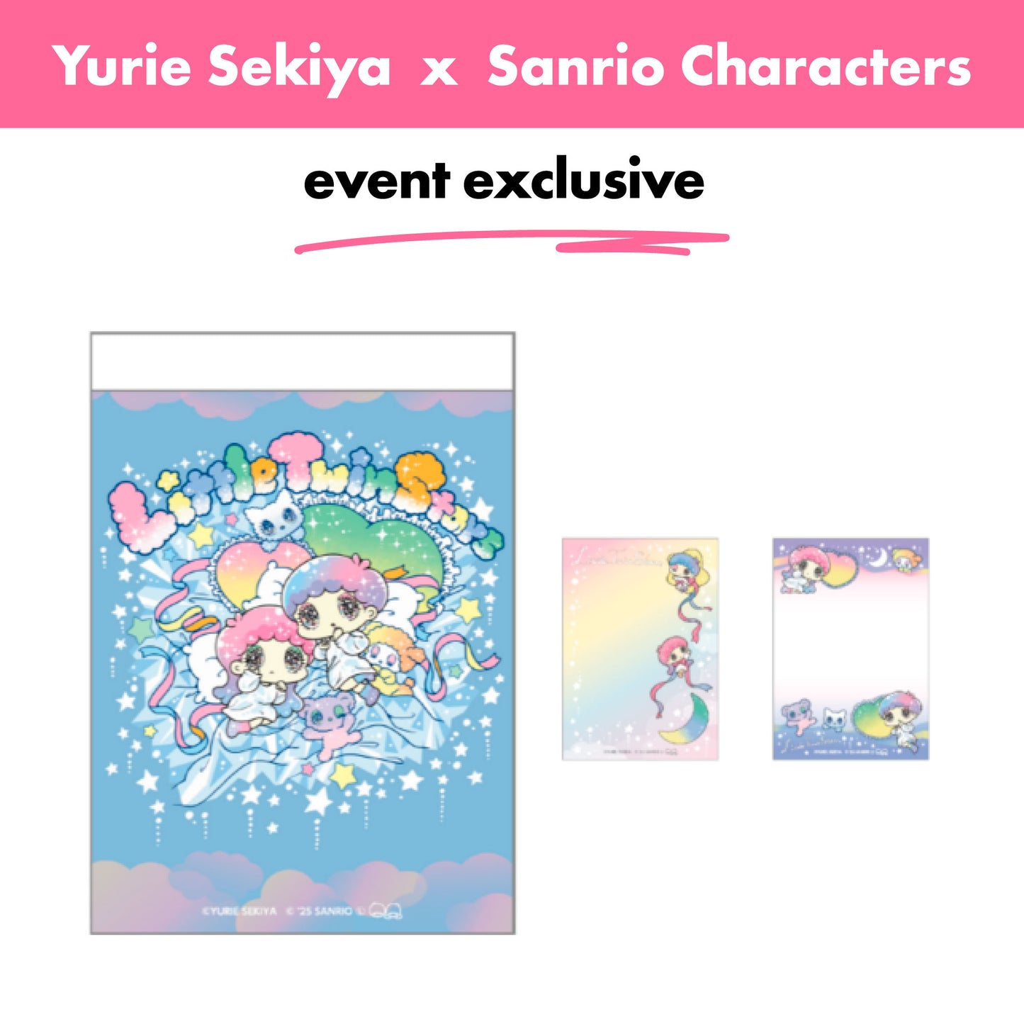 Japan event exclusive_Yurie Sekiya × Sanrio Characters / Memo Pad – Little Twin Stars