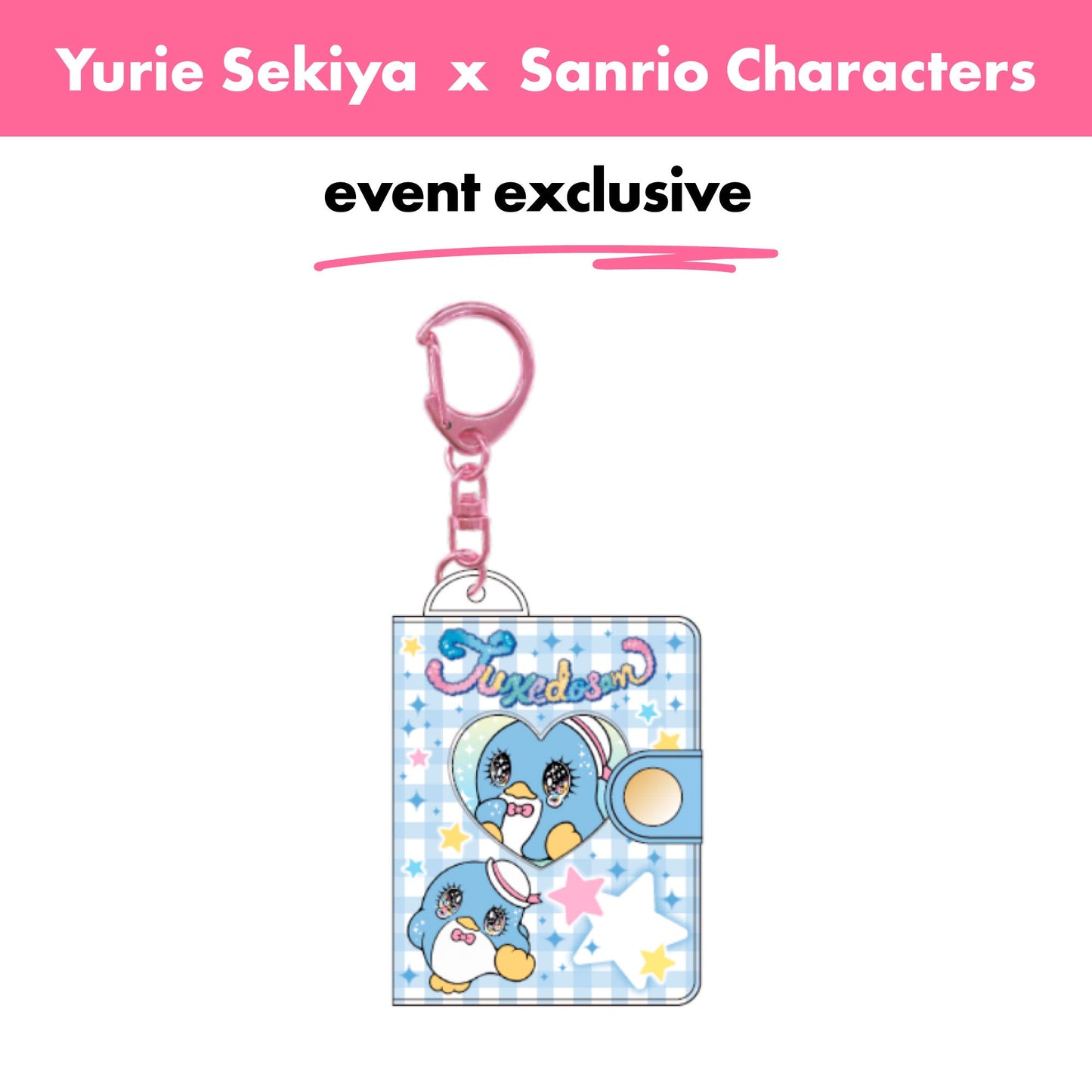 Japan_Yurie Sekiya × Sanrio Characters / Mini Photo Album Keychain – Tuxedo Sam