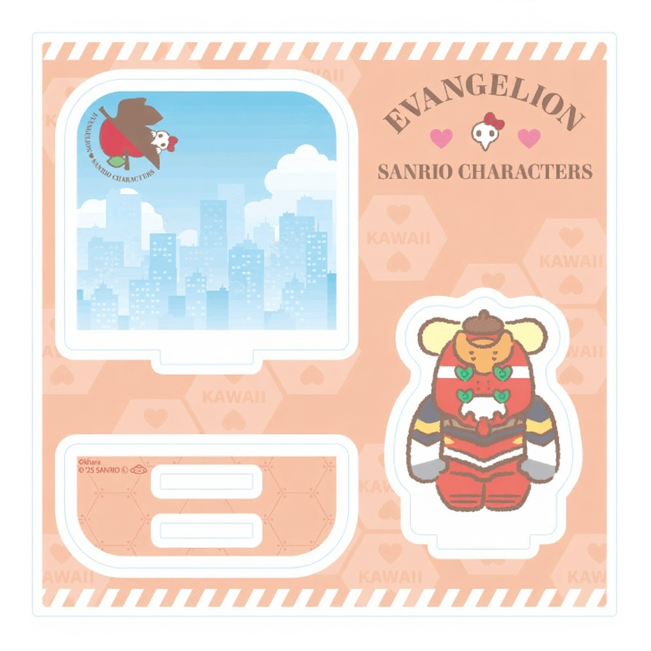 Evangelion x Sanrio / Acrylic Stand - Unit 02 x Pompompurin