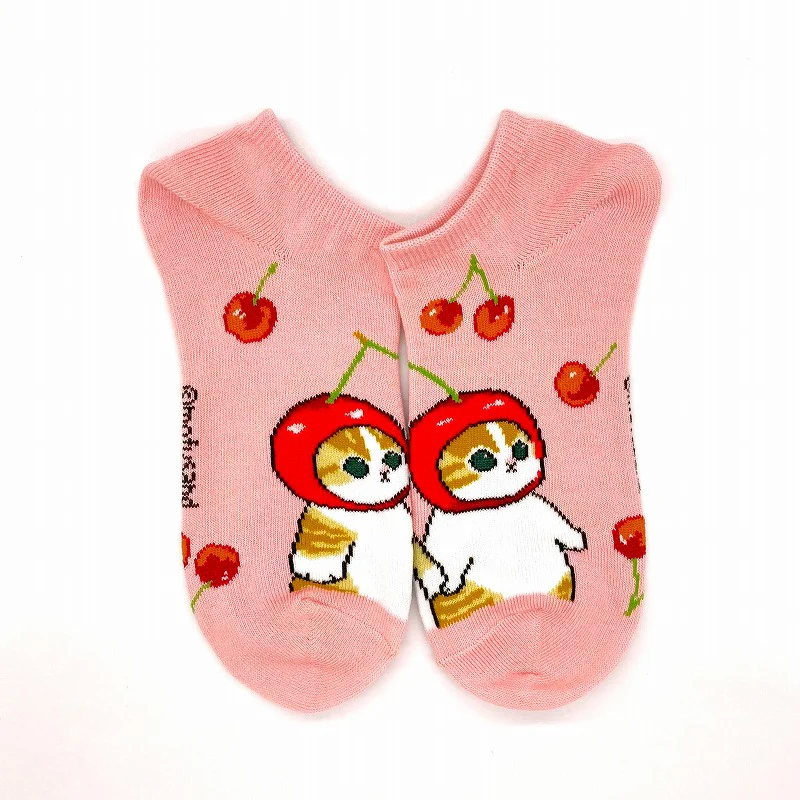 mofusand / Socks - horizontal set cherry Nyan