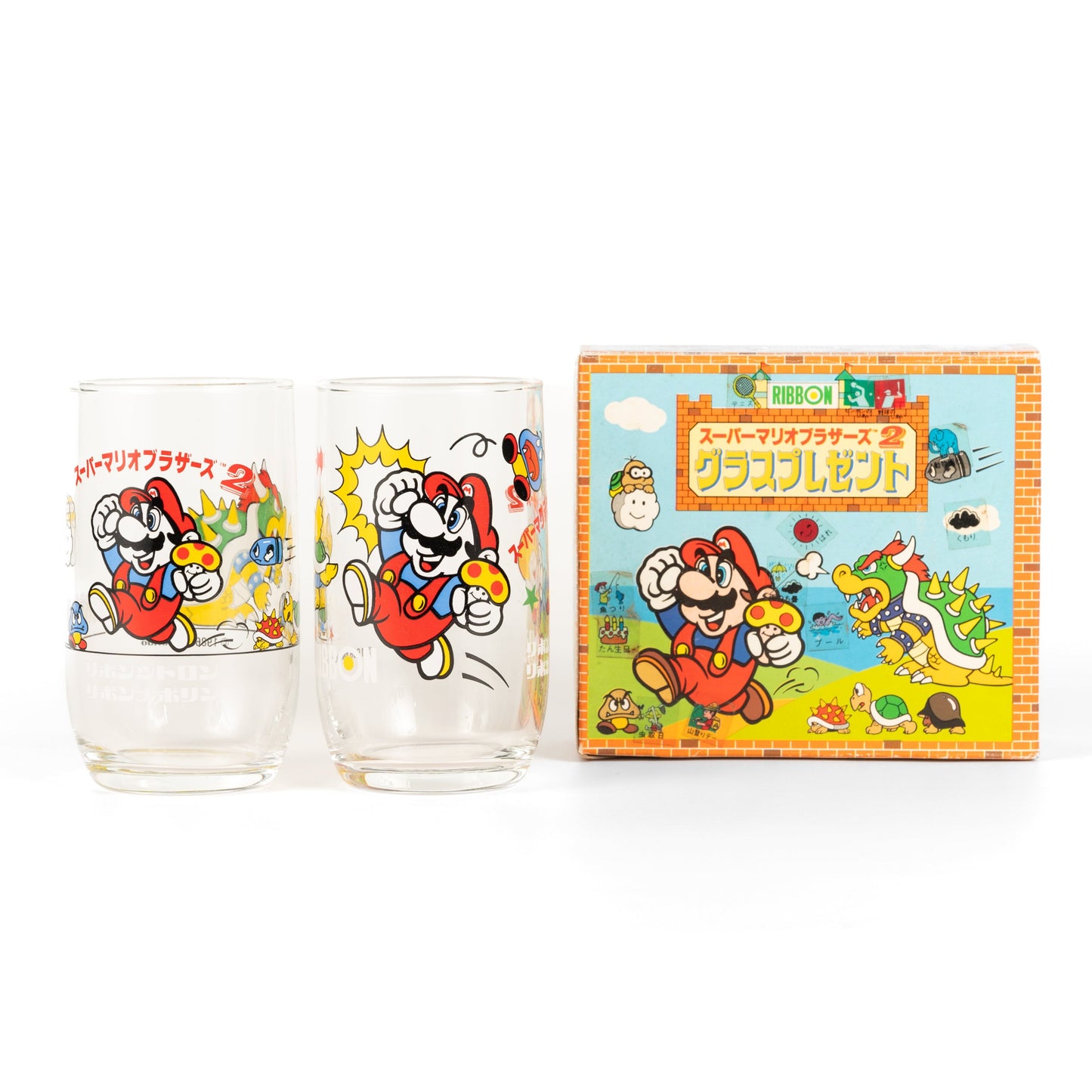 Super Mario Bros.2 / 2-Piece Glass Set - Sapporo Ribbon ver.