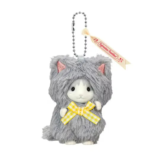 Sylvanian Families / Keychain - Curly Ear Cat Girl - Cat Costume - Japan Original