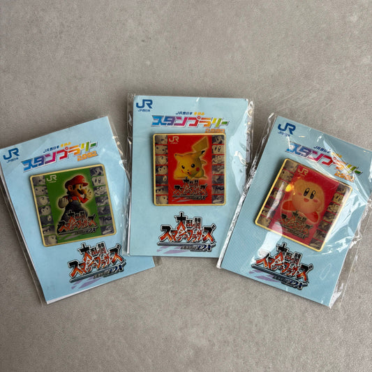 【New Arrival】Super Smash Bros. Melee Pin Badge - Mario, Pikachu & Kirby