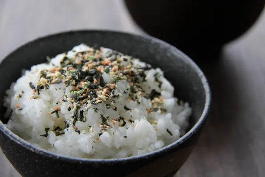 Rice topped with furikake seasoning