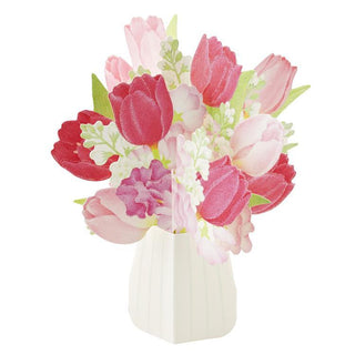 3D Greeting Card / Tulips in a White Vase