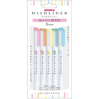 Mildliner Highlighter / Soft Fluorescent Colors - 5-Color Set