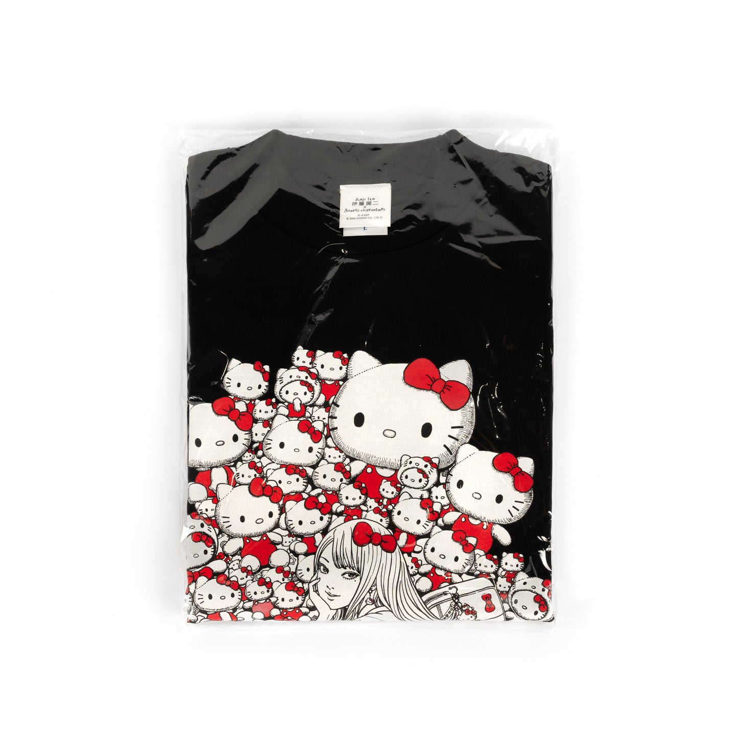 Junji Ito x Sanrio Collaboration / Black T-shirt - Gal Tomie x Hello Kitty