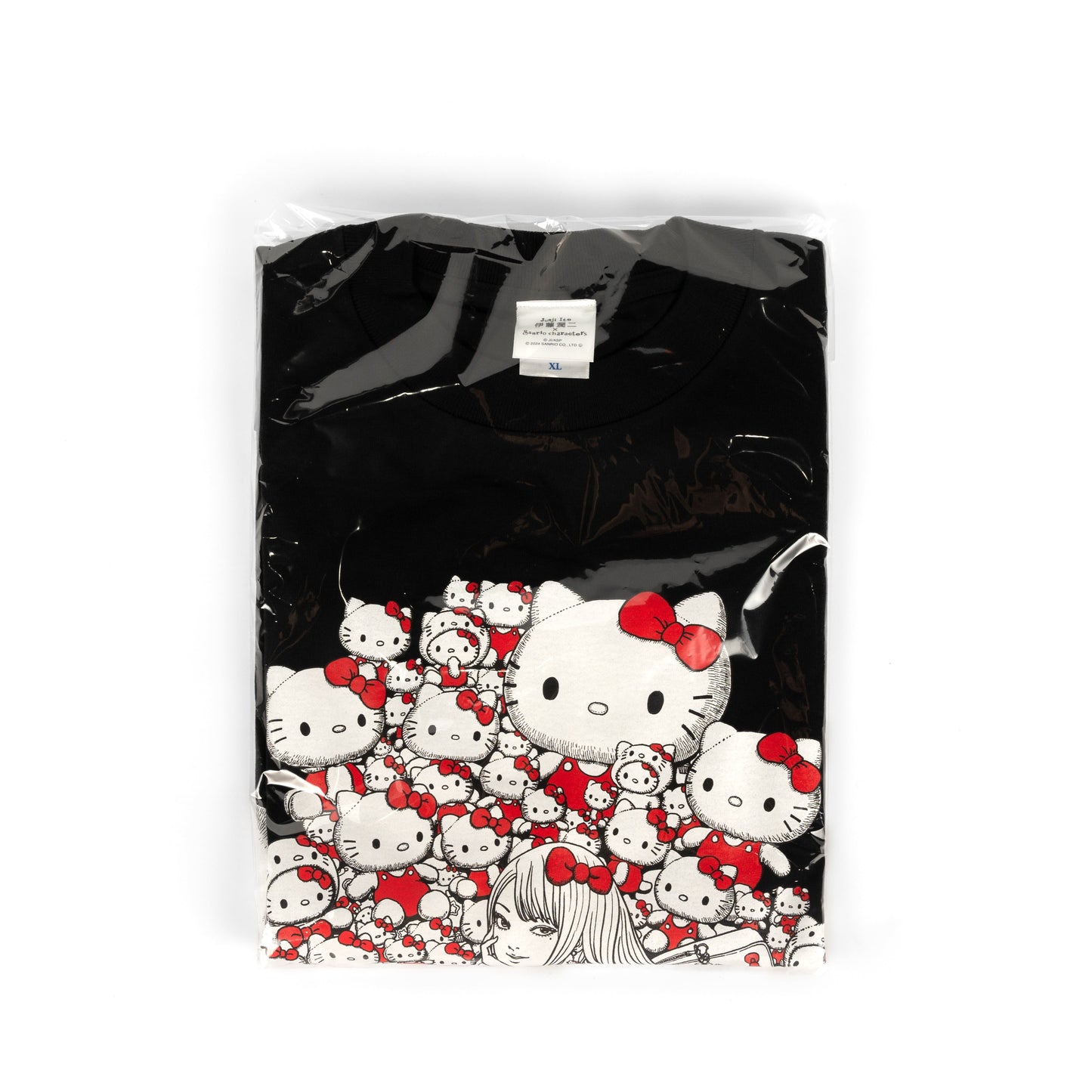 Junji Ito x Sanrio Collaboration / Black T-shirt - Gal Tomie x Hello Kitty