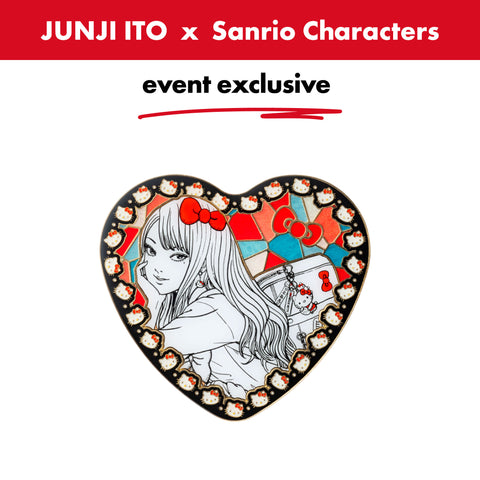 Japan_Junji-ItoxSanrioCharacters-Metal-Heart-Badge-GalTomiexHelloKitty