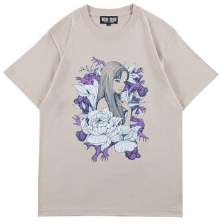 Junji Ito / Tomie FLOWER T-Shirt – Sand Beige