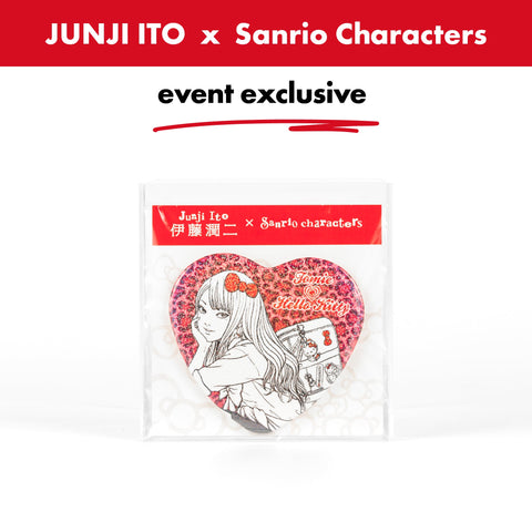Junji Ito x Sanrio Collaboration / Holographic Heart Pin Badge - Gal Tomie x Hello Kitty