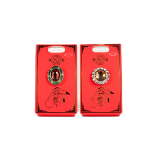 Spirited Away / Yubaba Ring Set - Red & Yellow Front / Japan Ghibli Park Exclusive Merchandise