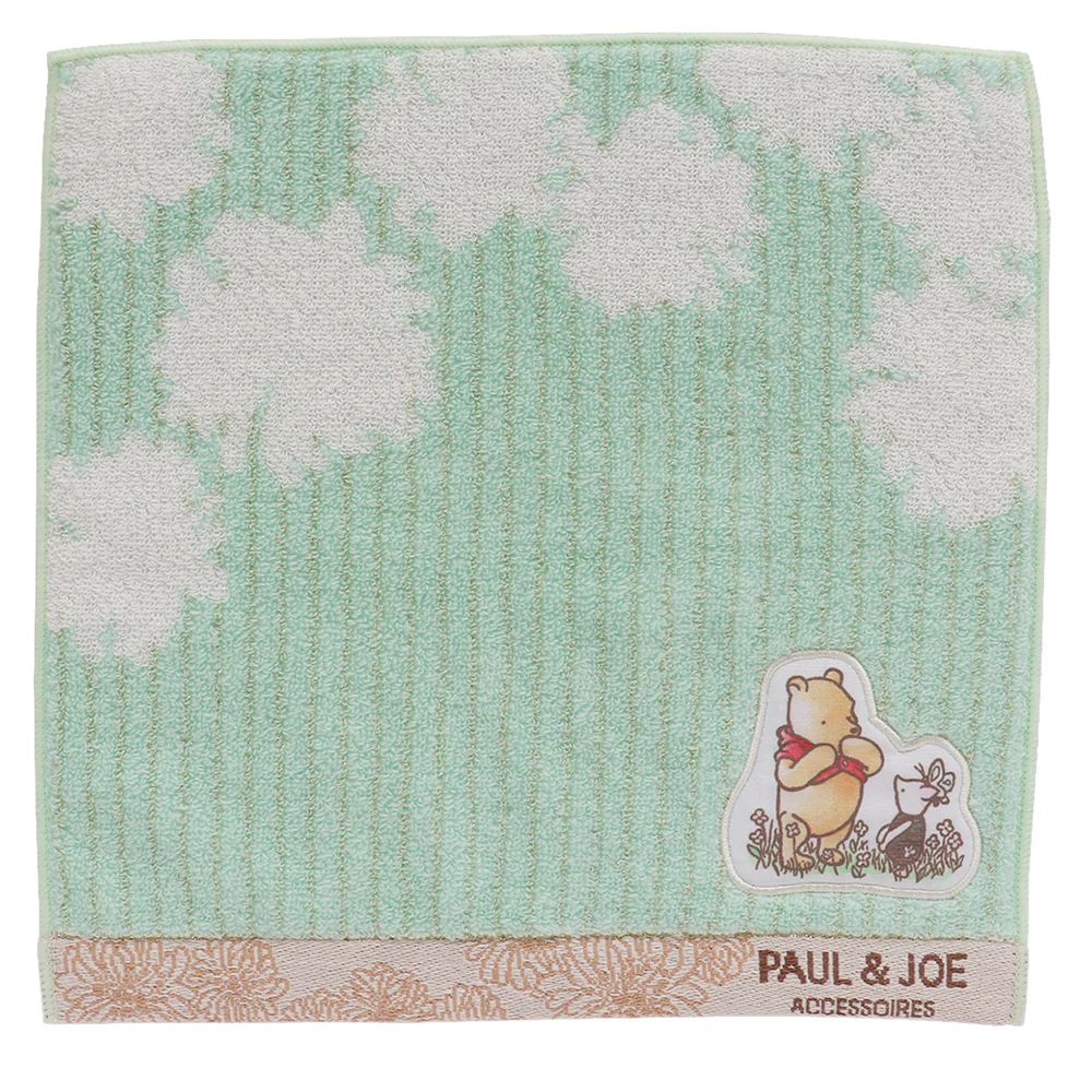 PAUL & JOE × Classic Pooh / Appliqué Towel Handkerchief - Green