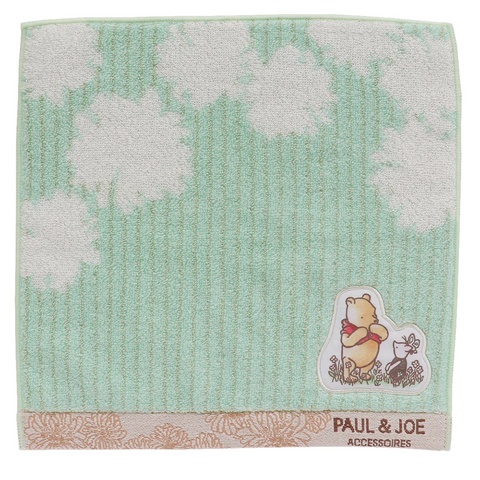 PAUL & JOE × Classic Pooh / Appliqué Towel Handkerchief - Green