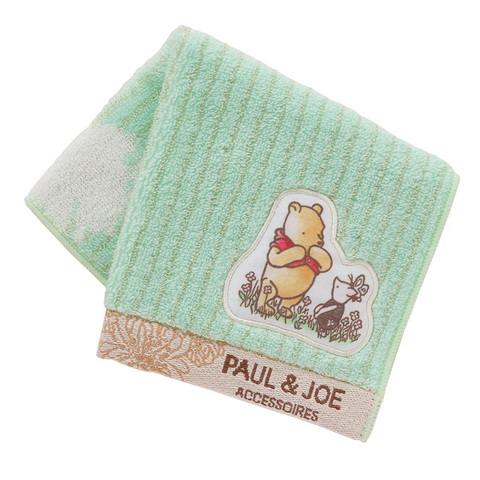 PAUL & JOE × Classic Pooh / Appliqué Towel Handkerchief - Green