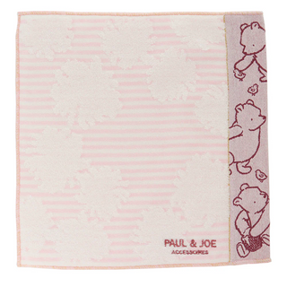 PAUL & JOE x Classic Pooh / Border Towel Handkerchief - Pink