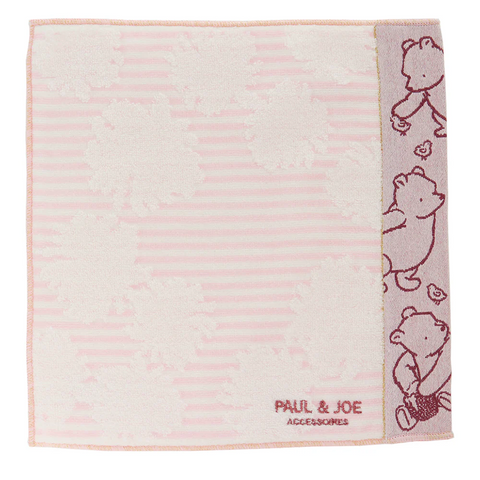 PAUL & JOE × Classic Pooh / Border Towel Handkerchief - Pink