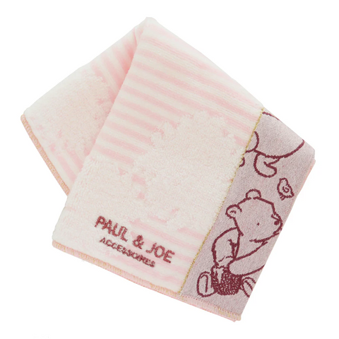 PAUL & JOE × Classic Pooh / Border Towel Handkerchief - Pink