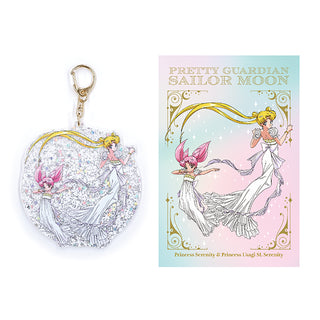 Japan Exclusive_Sailor Moon Store Original / Acrylic Keychain with Postcard - Princess Serenity & Princess Usagi SL Serenity