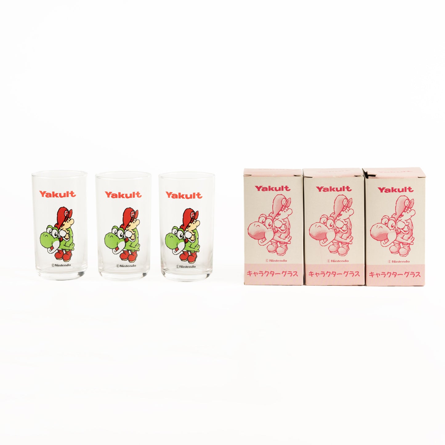 Super Mario Bros / Vintage 3 Glasses - Yoshi's Island ver.
