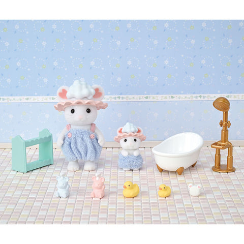 Japan Exclusive_Sylvanian Families / Bathtime Set - Marshmallow Mouse Boy & Baby_03