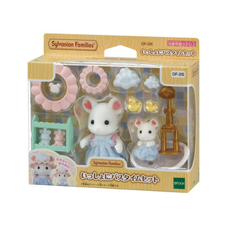 Japan Exclusive_Sylvanian Families / Bathtime Set - Marshmallow Mouse Boy & Baby