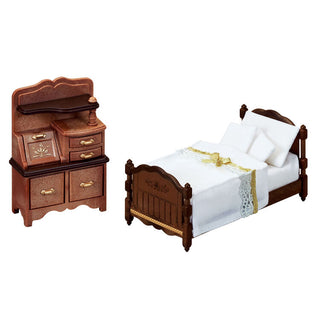 Sylvanian Families / Classic Brown Bed & Chest Set – Japan Original