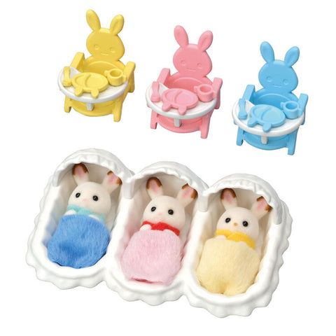 Sylvanian Families / Chocolate Rabbit Triplets – Care Set