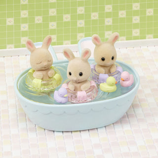 Sylvanian Families / Milk Rabbit Triplets – Bathtime Set