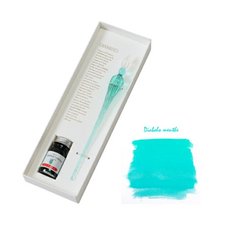 Glass Pen & Ink / Turquoise blue