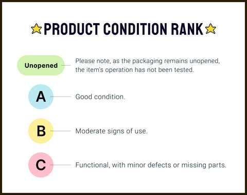 [PRODUCT CONDITION RANK] Unopened - Please note, as the packaging remains unopened, the item's operation has not been tested. A - Good condition. B - Moderate signs of use. C - Functional, with minor defects or missing parts.