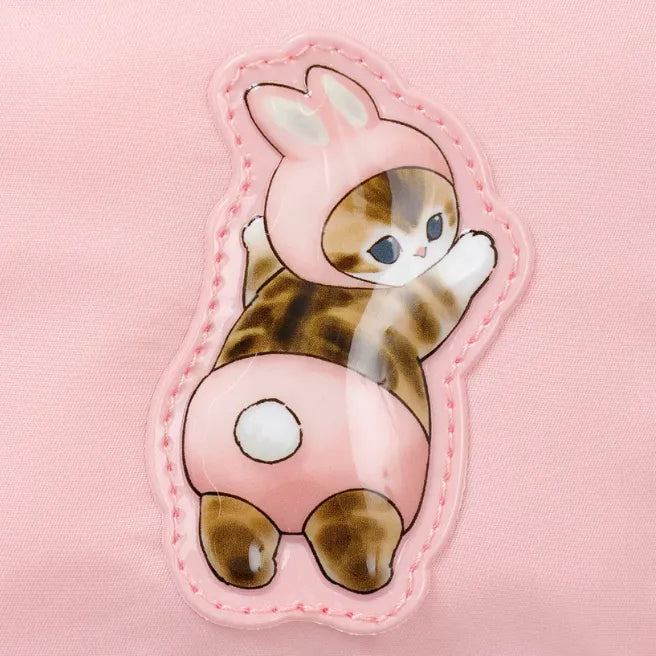 mofusand Puffy Appliqué Pouch - Bunny Cat (Pink)