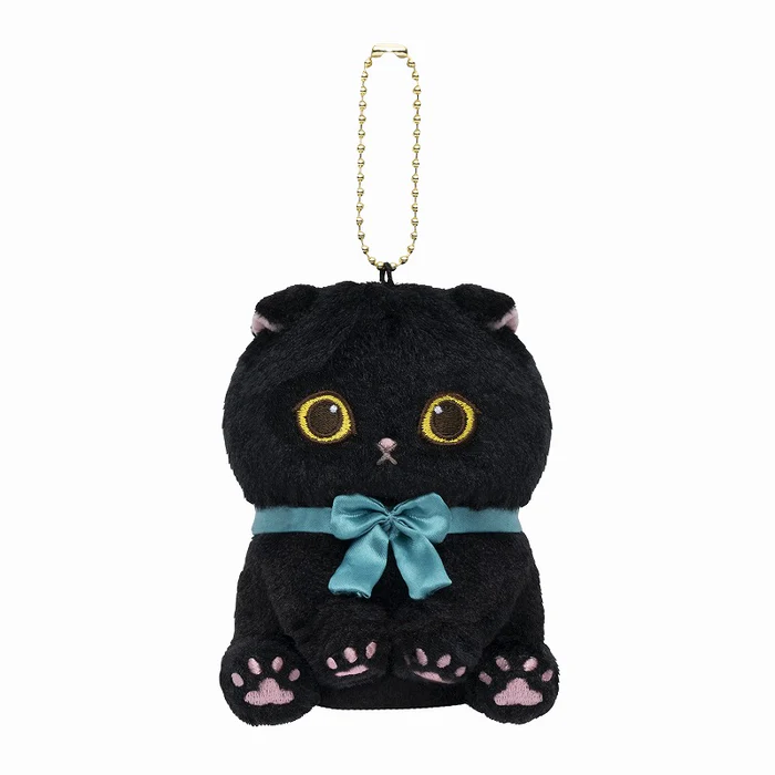 mofusand / Chocolate and a black cat mascot - blue ribbon