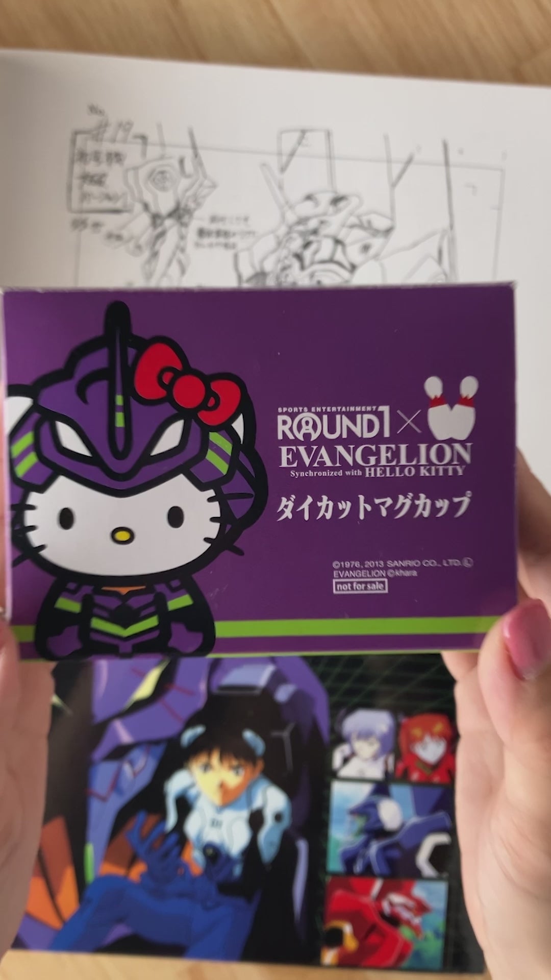 Neon Genesis Evangelion x ROUND1 Japan Hello Kitty and Asuka Mug