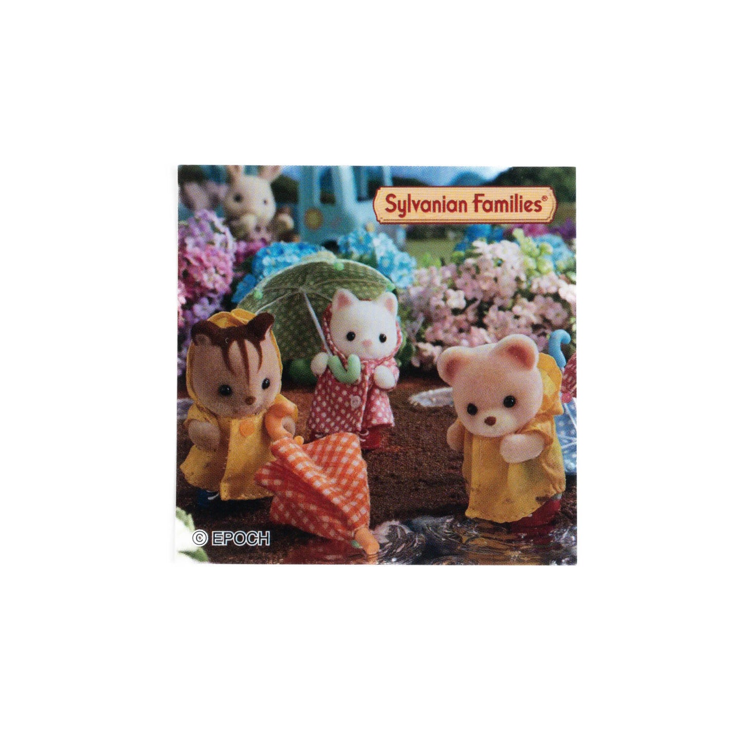 sylvanian-families-sticker-rainy-day-umbrellas-and-puddles