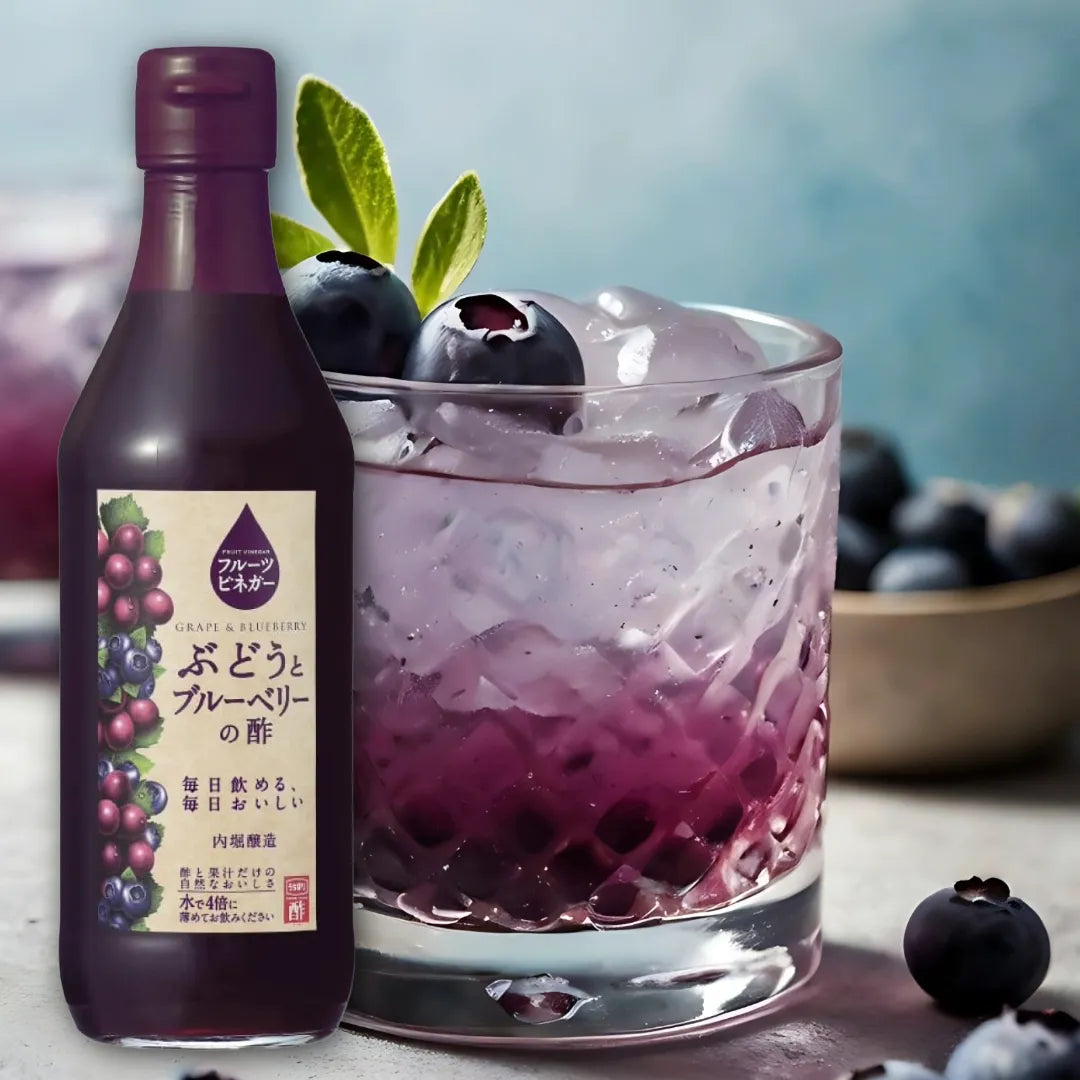Uchibori Vinegar Fruit Vinegar Blend Rich Grape and Blueberry No Added Sugar 360ml